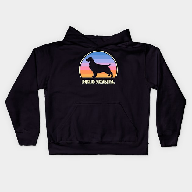 Field Spaniel Vintage Sunset Dog Kids Hoodie by millersye